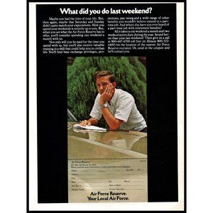 1974 US United States Air Force Reserves Recruiting Vintage Print Ad USAF Photo